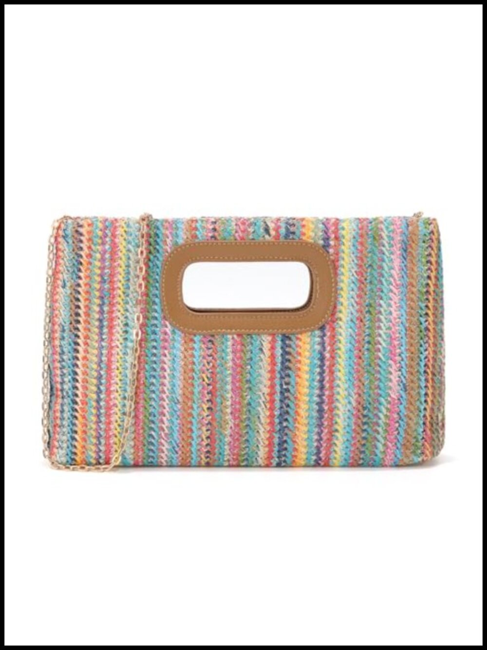 Vintage Woven Clutch Purse Top Handle Evening Handbag Straw Beach Bag